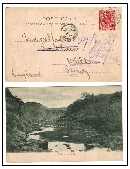 ORANGE RIVER COLONY - 1904 1d rate postcard to UK used at P.O.SYDENHAM.