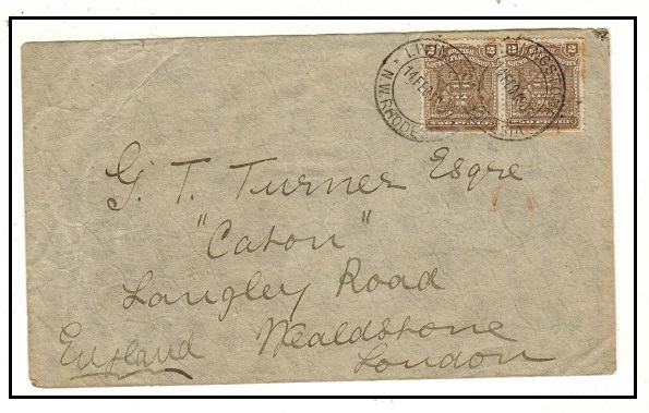 RHODESIA - 1903 4d rate cover to UK used at LIVINGSTONE.