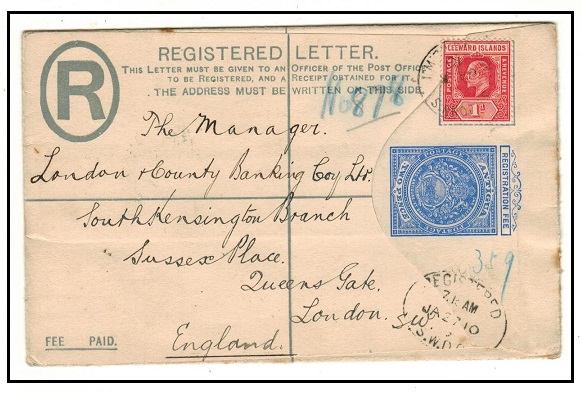 ANTIGUA - 1903 2d ultramarine RPSE uprated to UK used at ST.JOHNS/ANTIGUA.  H&G 1.