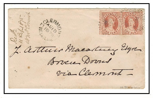 AUSTRALIA (Queensland) - 1875 2d rate local cover used at CLERMONT.