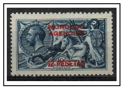 MOROCCO AGENCIES - 1914 12p on 10/- indigo blue fine mint.  SG 138.