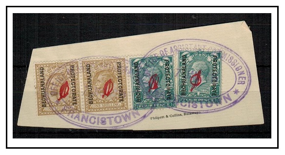 BECHUANALAND - 1915 GV 4d + 6d (x2) revenue use by OFFICE OF ASSISTANT COMMISSIONER/FRANCISTOWN.