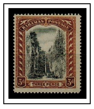 BAHAMAS - 1919 3d black and brown U/M with HALF EXTRA TREE TRUNK/RIFLE MAN variety. SG 77.