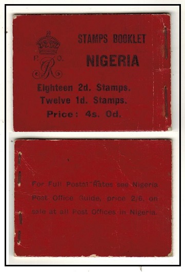 NIGERIA - 1926/28 4/- black on deep red BOOKLET. No stamps-Interleaves and cover only.  SG B3/4/5.