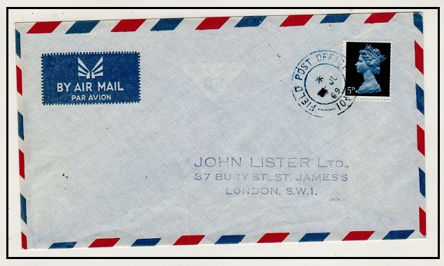 ANGUILLA - 1969 GB 5d on cover to UK used at FPO 1046.