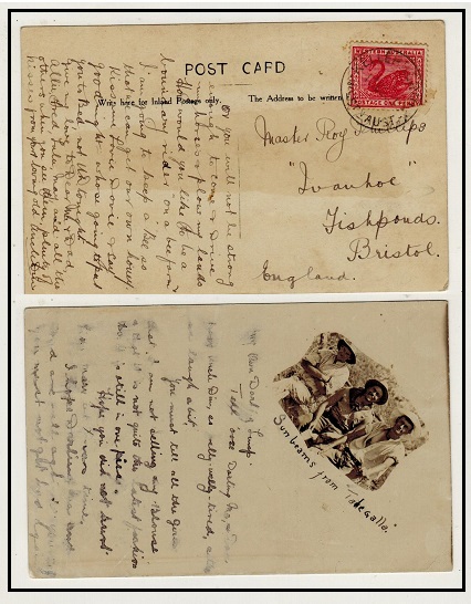 WESTERN AUSTRALIA - 1911 1d rate postcard use to UK used at KELLERBERRIN.