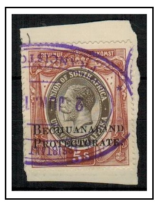 BECHUANALAND - 1917 5/- brown and black REVENUE use.
