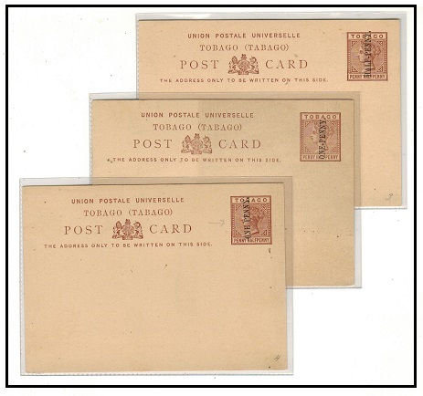 TOBAGO - 1892 1/2d and 1d on 1 1/2d surcharge PSC