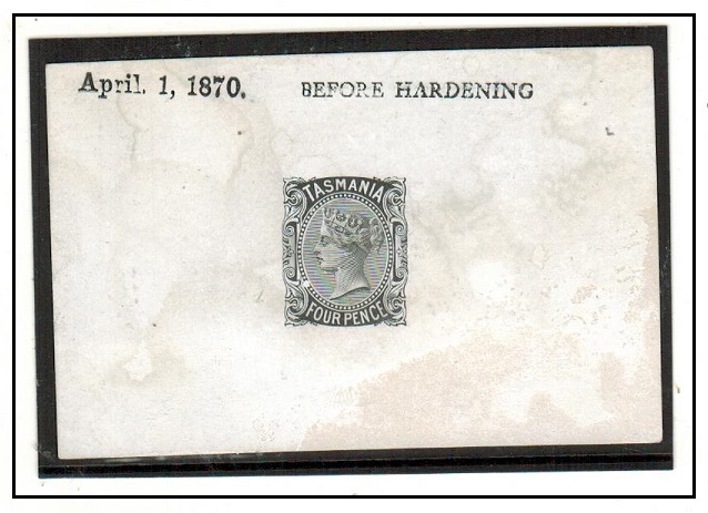 TASMANIA - 1870 4d DIE PROOF in black (SG type 11).
Some light surface faults.