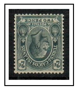 TURKS AND CAICOS ISLANDS - 1921 2d slate grey fine mint with INVERTED AND REVERSED wmk. SG 157y.