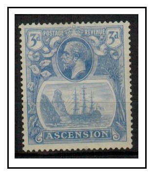 ASCENSION - 1924 3d blue fine mint with TORN FLAG variety.  SG 14b.