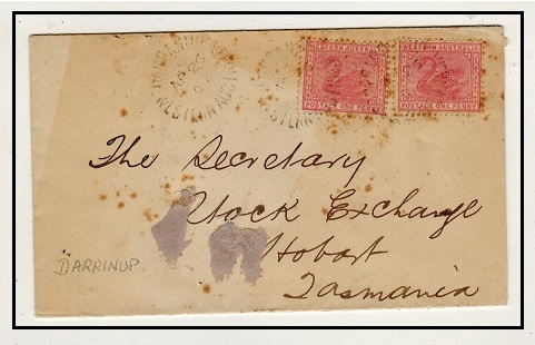 WESTERN AUSTRALIA - 1907 2d rate cover used at DARDANUP.