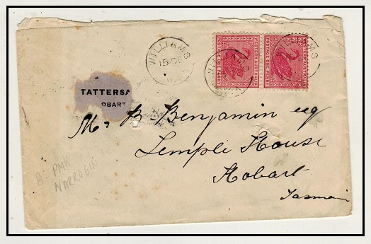 WESTERN AUSTRALIA - 1905 2d rate local cover used at WILLIAMS.
