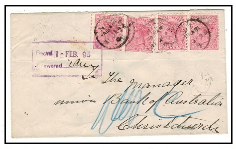 NEW ZEALAND - 1893 4d rate local cover used at WAIKARI.