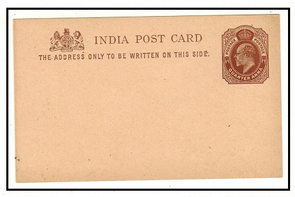 INDIA - 1902 1/4a brown PSC unused.  H&G 15.