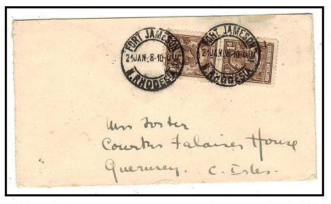 NORTHERN RHODESIA - 1944 2d rate cover to Guernsey (unusual) used at FORT JAMESON.