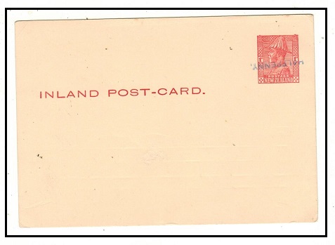 NEW ZEALAND - 1932 1d red unused PSC overprinted 1/2d with variety SURCHARGE INVERTED.  H&G 34b.