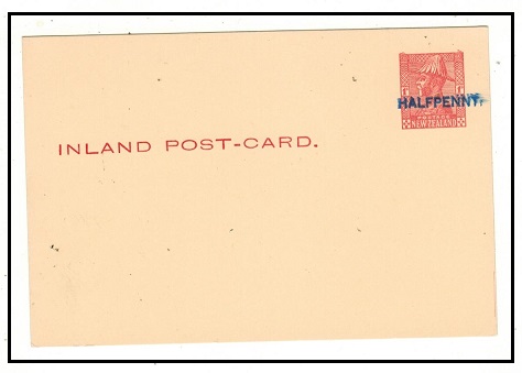 NEW ZEALAND - 1932 1d red PSC unused overprinted 1/2d with variety SURCHARGE DOUBLED.  H&G 34a.