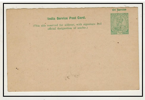 INDIA - 1922 1/2a green 
