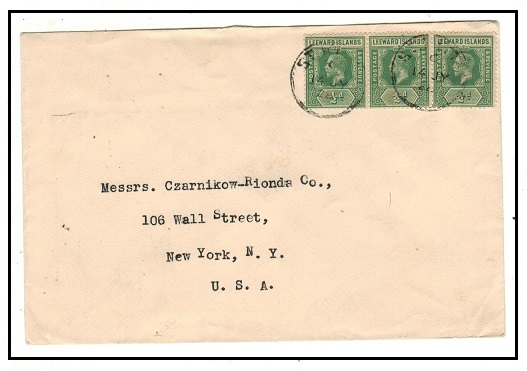 ST.KITTS - 1922 1 1/2d rate cover to USA.