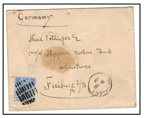 ST.HELENA - 1901 2 1/2d rate cover to Germany with barred cork cancel.