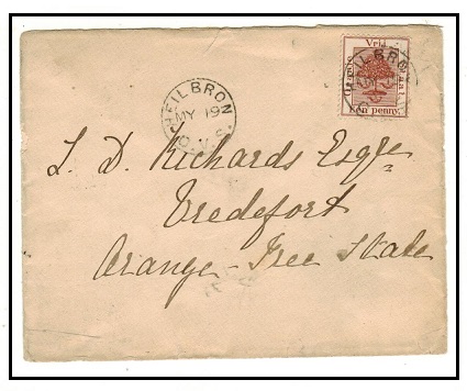 ORANGE FREE STATE - 1893 1d rate local cover used at HEILBRON.
