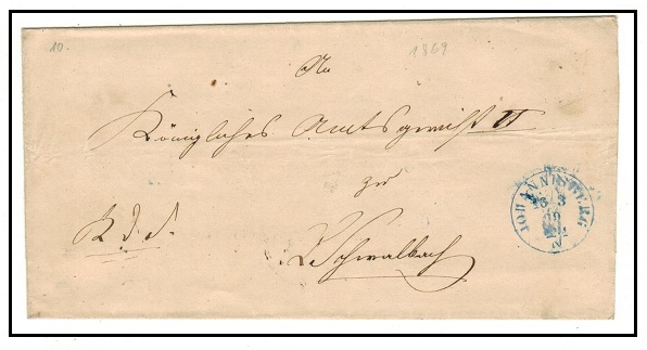 AUSTRIA - 1879 stampless outer wrapper used at JOHANNISBURG.