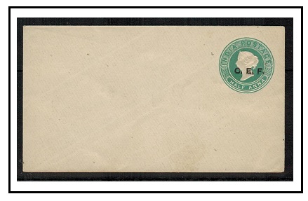 INDIA (C.E.F.) - 1863 1/2a green PSE of India unused overprinted 