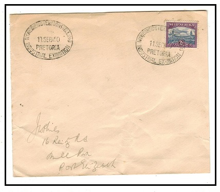 SOUTH AFRICA - 1950 2d rate local cover cancelled 