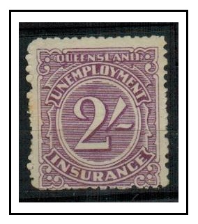 QUEENSLAND - 1923 2/- purple UNEMPLOYMENT stamp  fine mint with small tone spot in gum.

