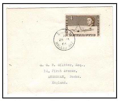 BR.ANTARCTIC TERRITORY - 1964 4d rate cover to UK used at BASE Z/HALLEY BAY.