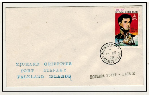 BR.ANTARCTIC TERRITORY - 1978 3p rate cover to Falkland Islands used at ROTHERA POINT.