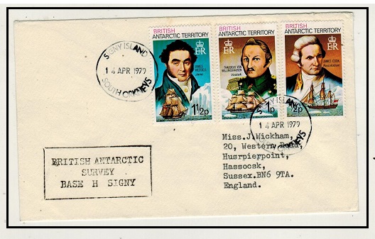 BR.ANTARCTIC TERRITORY - 1970 2 1/2p rate cover to UK used at SIGNY ISLAND.