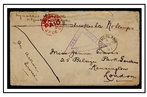 CAPE OF GOOD HOPE - 1901 Boer War stampless 
