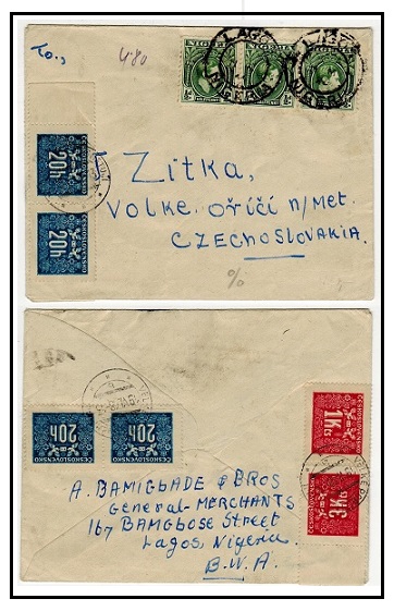 NIGERIA - 1948 underpaid cover to Czechoslovakia from LAGOS with Czech 