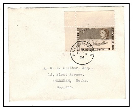 BR.ANTARCTIC TERRITORY - 1966 4d rate cover to UK used at ADELAIDE ISLAND.
