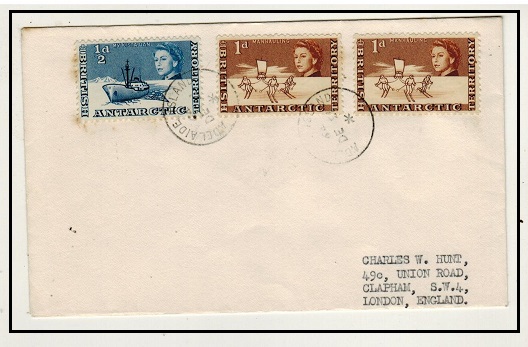 BR.ANTARCTIC TERRITORY - 1964 2 1/2d rate cover to UK used at ADELAIDE ISLAND.