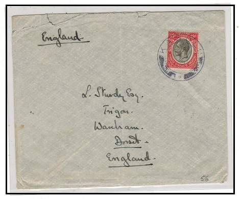 TANGANYIKA - 1927 15c rate cover to UK used at KASULU.