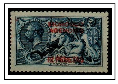 MOROCCO AGENCIES - 1914-26 12p on 10/- indigo blue fine mint.  SG 138.