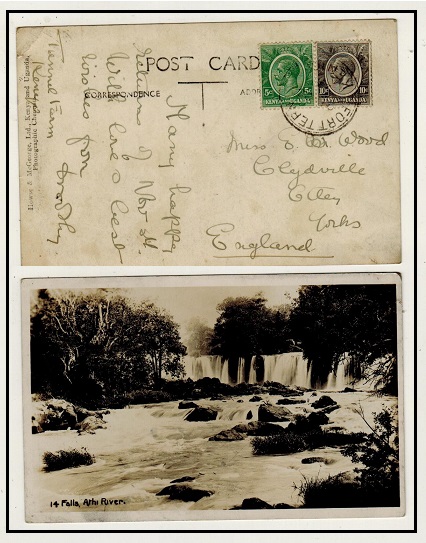K.U.T. - 1926 15c rate postcard use to UK used at FORT TERNAN.
