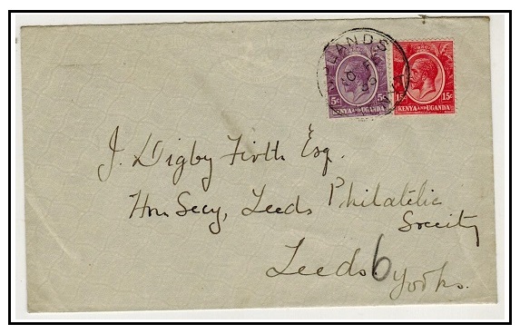 K.U.T. - 1935 20c rate cover to UK used at UPLANDS.