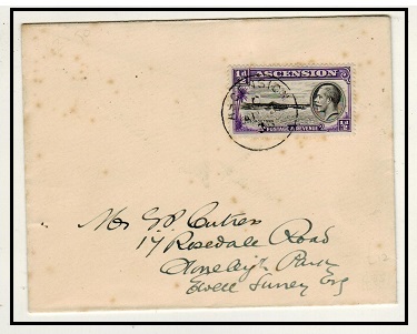 ASCENSION - 1935 1/2d rate cover to UK.