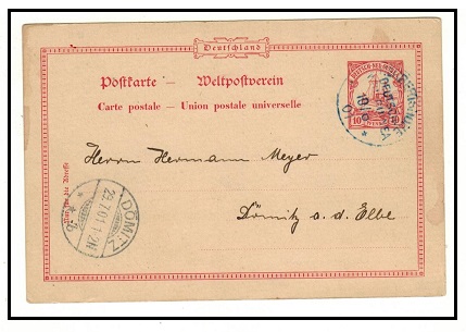 NEW GUINEA - 1900 10pfg carmine PSC to Germany used at HERBERTSHOE and struck in 