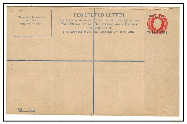 BRITISH LEVANT - 1921 7 1/2p on 5d orange RPSE (size H) unused with 