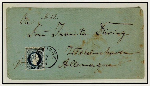 BRITISH LEVANT - 1878 10 sld rate cover to Germany used at SMIRNE.