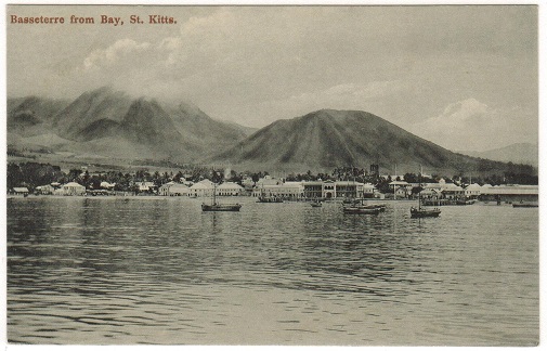 ST.KITTS - 1920 (circa) unused postcard of Basseterre.