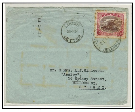 PAPUA - 1932 2d rate cover to Australia with 