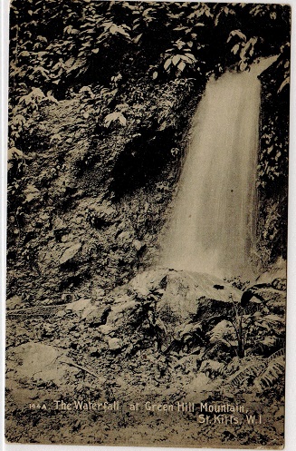 ST.KITTS - 1920 (circa) unused postcard of The Waterfall at Green Hill.