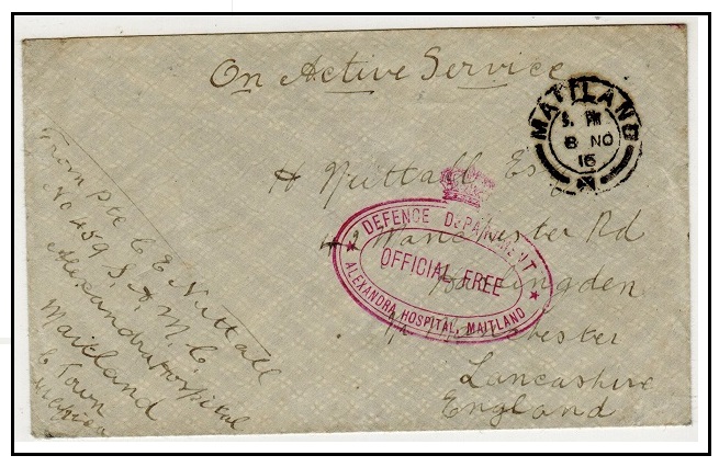 SOUTH AFRICA - 1916 official free stampless 