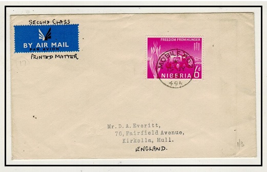 NIGERIA - 1963 6d rate cover used at MOBILE P.O.2/494 cds. 
